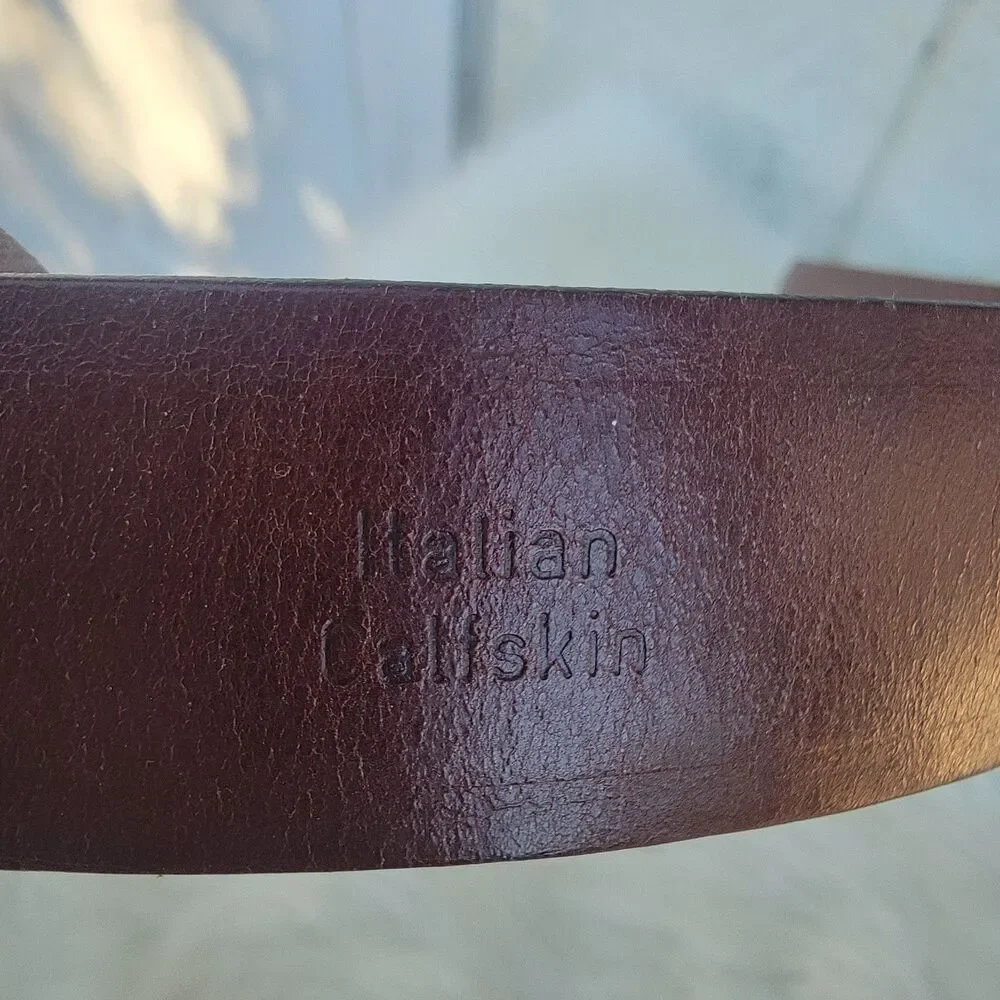 Johnston and Murphy  calf skin brown leather belt  sz 38